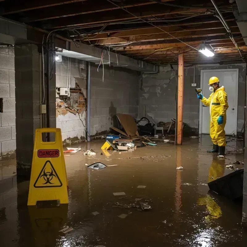 Flooded Basement Electrical Hazard in Marlton, MD Property